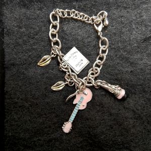 Juicy Couture charm bracelet silver pink
